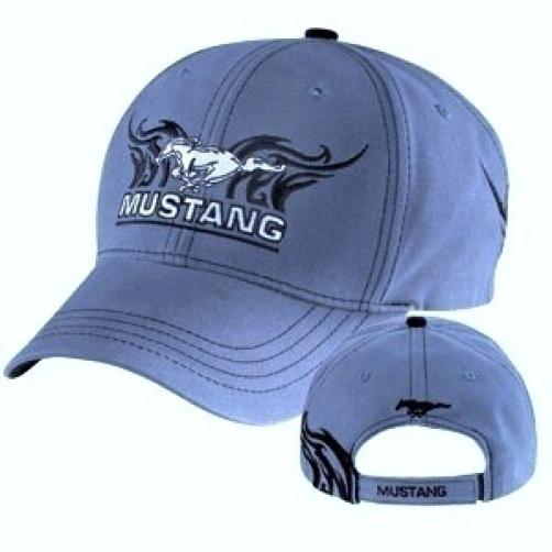 Brand new ford mustang pony blue w black and silver embroidery hat/cap!!