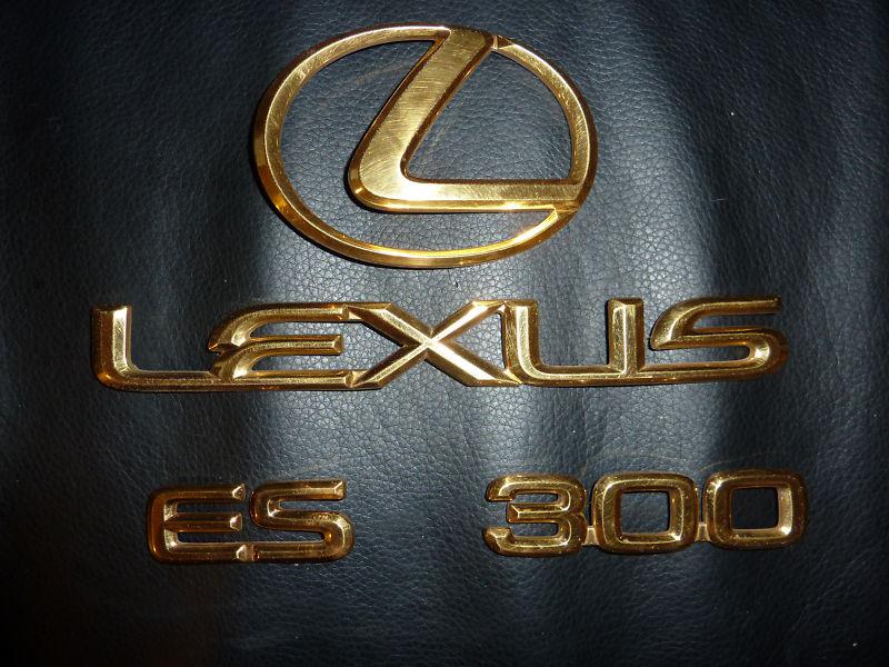  lexus es300 rear trunk lid  gold emblem logo decal set 