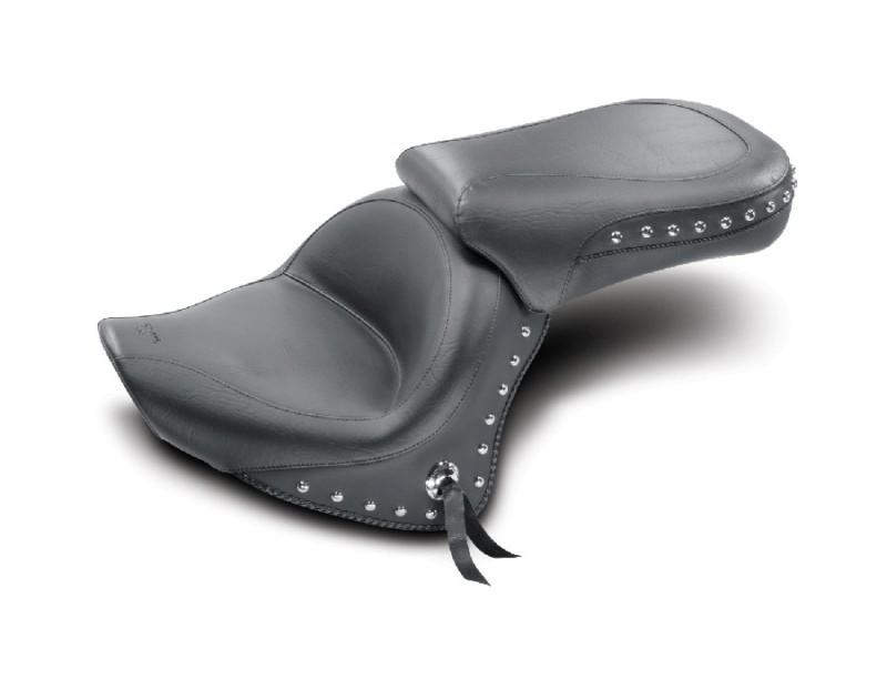 Mustang 2-piece wide touring studded seat for 1998-2013 yamaha v-star 650 custom