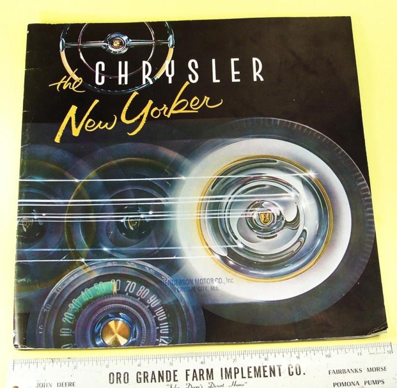 1956 chrysler new yorker, large deluxe sales catalog 16 pages original