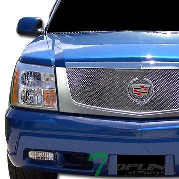 Silver aluminum mesh style front hood bumper grill grille 02+ cadillac escalade