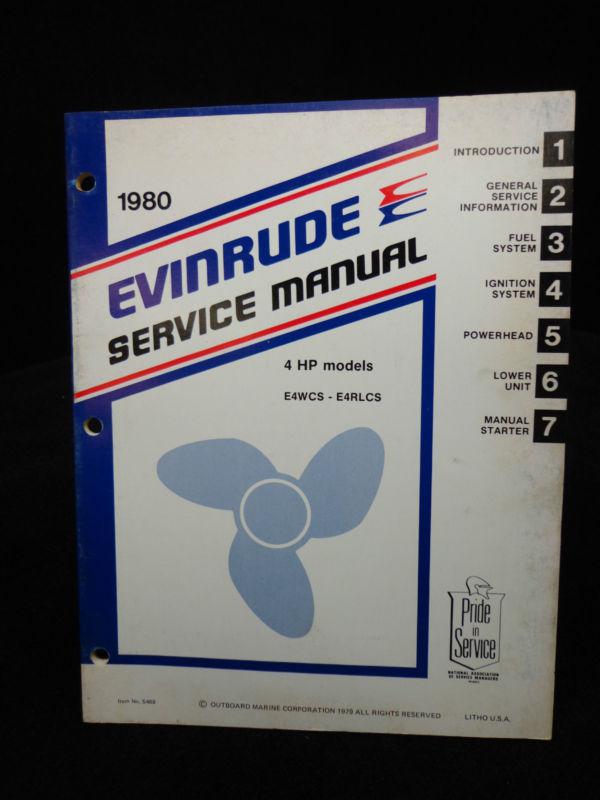 Factory 1980 service manual #5488 evinrude 4 hp outboard motor repair
