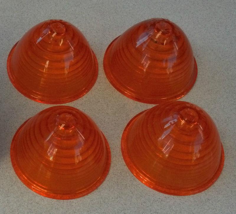 Lot of 4 dietz dz amber light marker clearance lamp replacement lens round