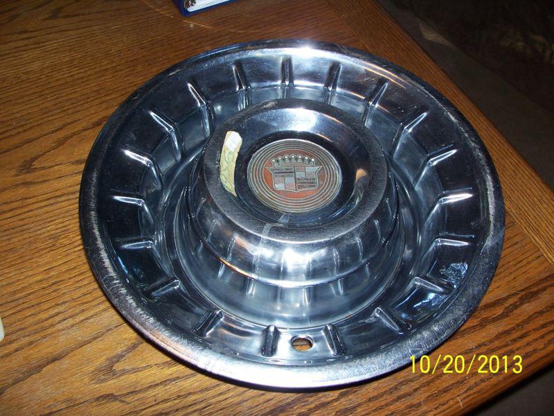 1956 cadillac wheel cover, good driver quality cap, single