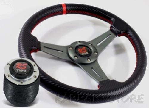95-01 subaru legacy gunmetal trim/carbon fiber vinyl steering wheel+hub adapter