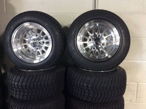 Set of four 10&#034; low pro golf cart custom wheel and tire combo bling!