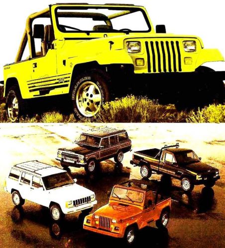 1991 jeep book deluxe 50th anv brochure -wrangler-comanche-cherokee-wagoneer