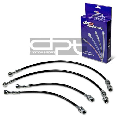 Corolla ae98 gts replacement front/rear ss hose black pvc coated brake line kit