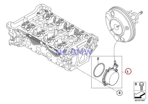 Bmw mini vacuum pump with o-ring for brake booster r55 r55n r56 r56n r57 r57n r5