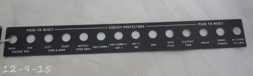 Piper circuit breaker placard 40597-00