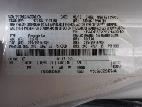 13 14 15 ford focus r. windshield wiper mtr motor only 718171