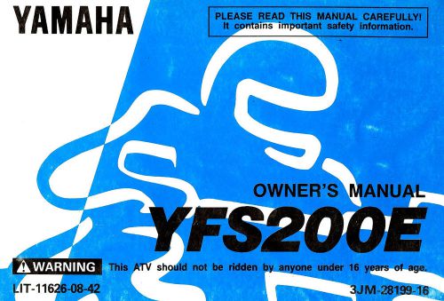 1993 yamaha yfs200e blaster atv owners manual -yfs 200 e-blaster-yfs200e-yamaha