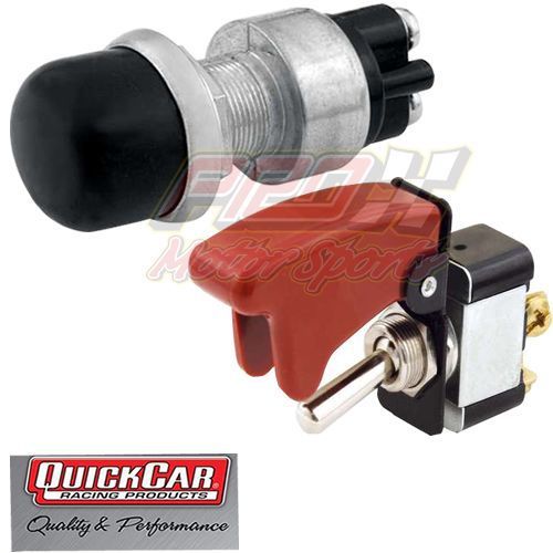 Quickcar racing flip toggle ignition  switch w/ push button switch  50-520-510