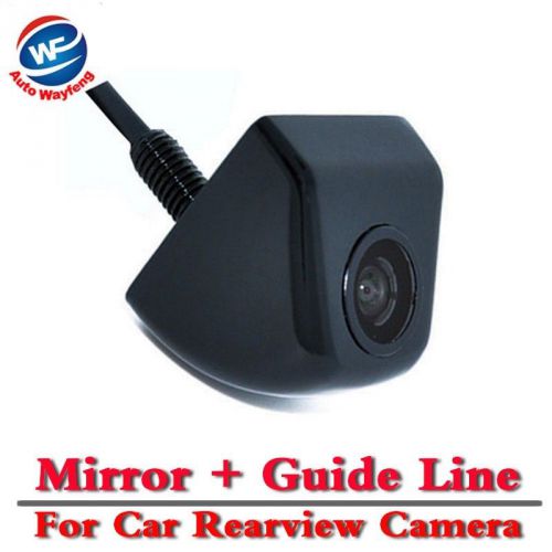 Night vision car rearview camera mirror+guide line black camera