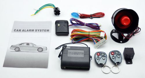 Universal jdm 4 button carbon fiber car security alarm w/ immobilizer x2 remotes