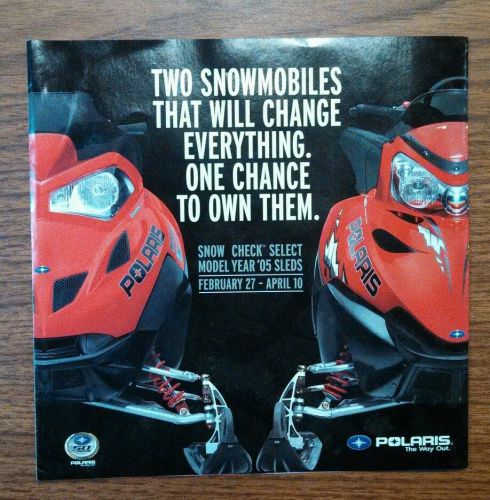 2005 polaris snowmobiles snow check sales brochure fusion rmk
