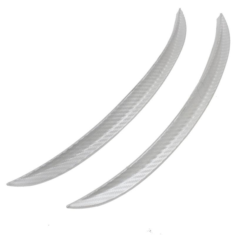 2 pcs 33cm silver tone carbon fiber arch vehicle wheel strips eyebrows