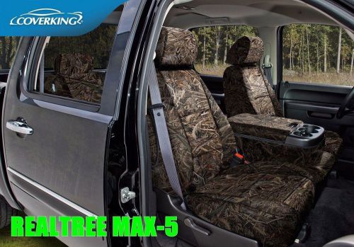 Coverking realtree solid max-5 camo front &amp; rear seat covers for toyota tundra
