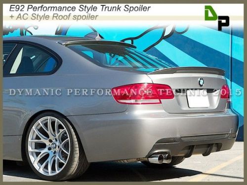 #354 silver p-style trunk spoiler + ac roof lip for bmw e92 3-series coupe 07-13