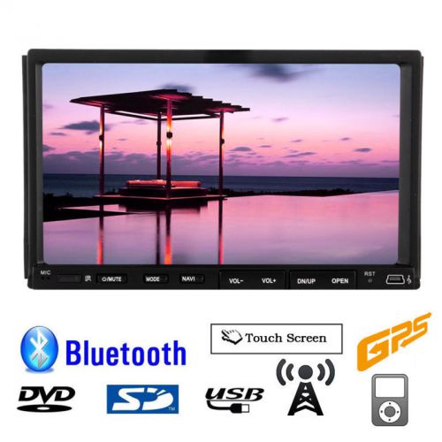 Hd 7&#034; touch screen gps navi double 2 din car stereo dvd player rds mp3 radio bt