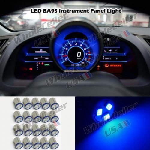 20pcs blue ba9s led bulb instrument panel gauge cluster light 12v for ford