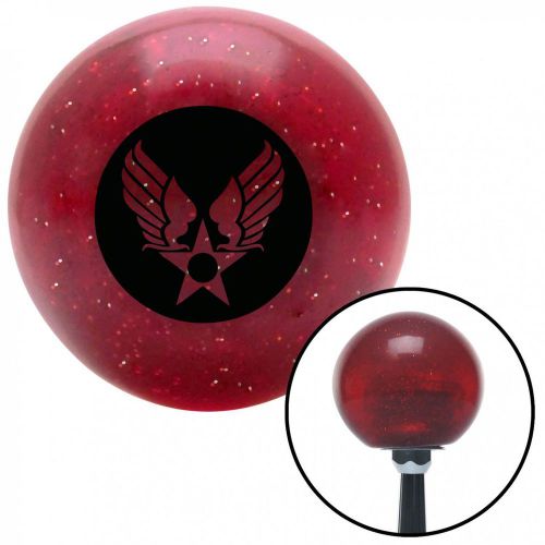 Black army air corps red metal flake shift knob with 16mm x 1.5 insertlever