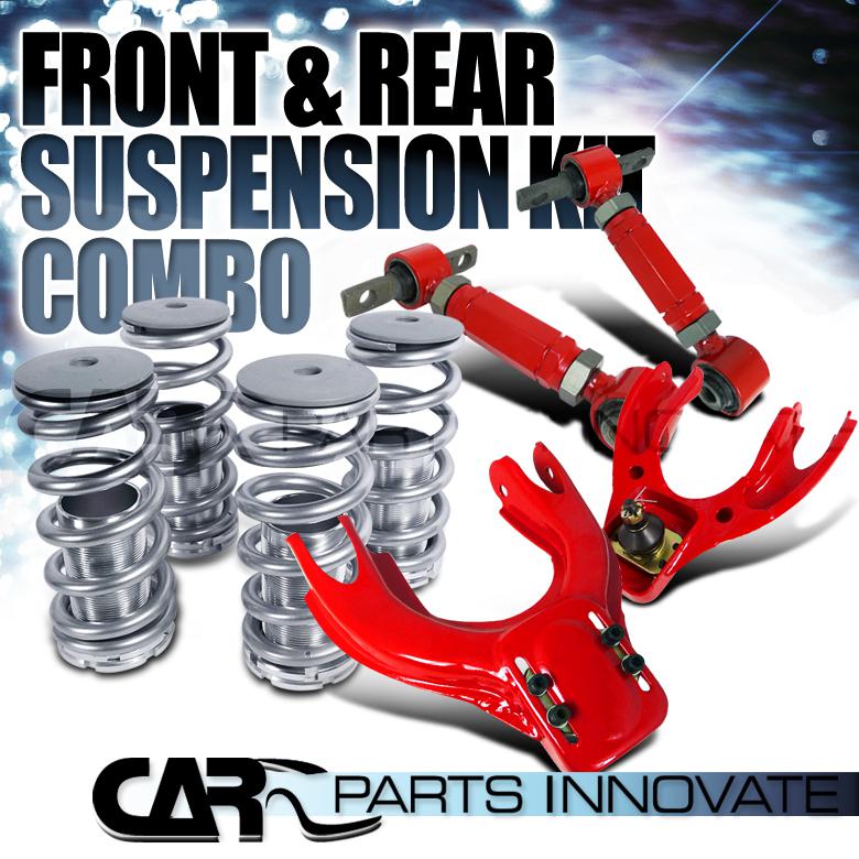 92-95 civic del sol 94-01 integra front+rear camber arm+coilover lowering spring