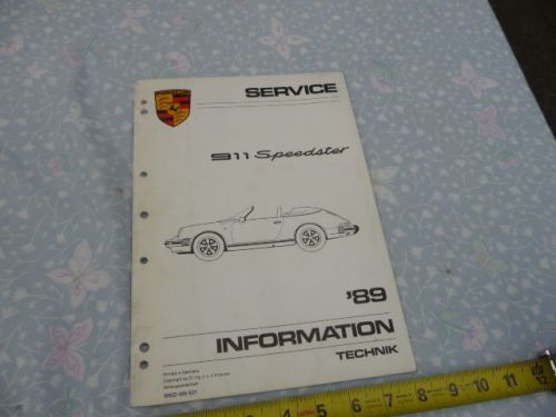 1989 porsche 911 speedster factory oem information manual technik