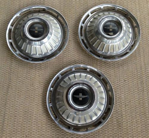 Set of 3-1960&#039;s genuine chevy corvair monza 900 all silver 13&#034; hub caps