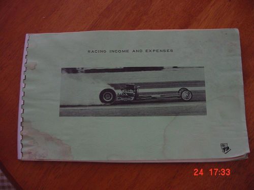 Vintage drag racing income and expenses ledger booklet