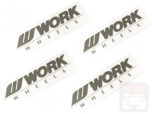 W23 work wheels disc sticker x4 decal gray 3.9 x 1.2 inch genuine 4 set 130055