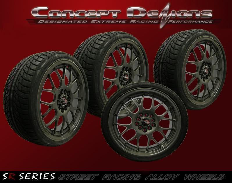 17" evoke m5 wheel rim tire package 5 lug  (5x100/114.3) gunmetal new