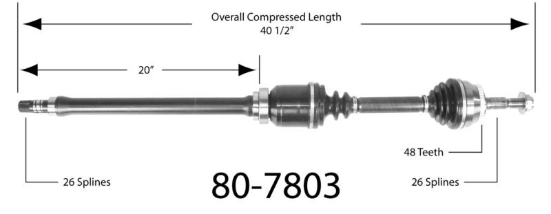 Empi 80-7803 new constant velocity premium cv half shaft drive axle assembly