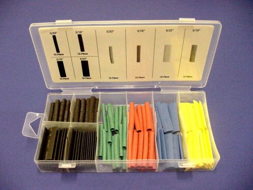 121 pc color coded 2:1 automotive marine electrical wire heat shrink tubing kit