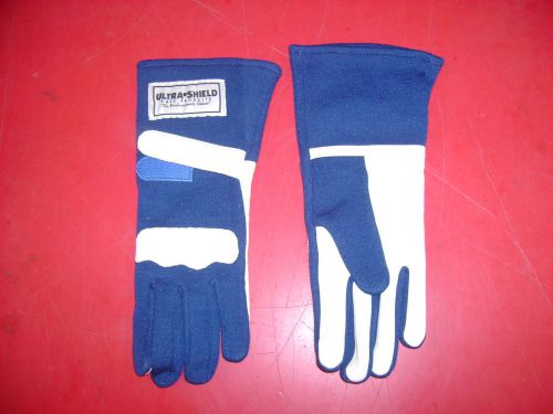 Ultrashield single layer sfi 3.3/1 adult racing driving gloves size small  blue