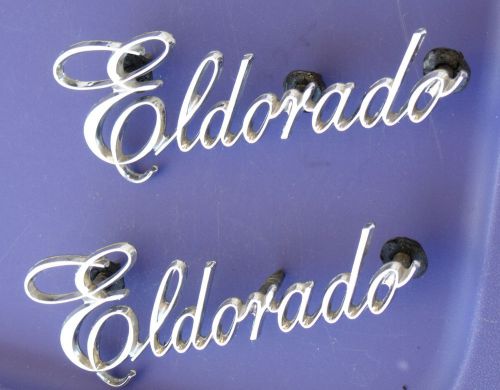 Cadillac eldorado script emblems gm oem rear quarter panel 75-76 chrome 1701943