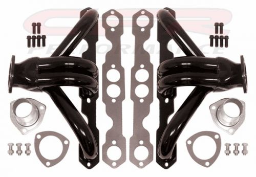 1955-up chevy small block &#034;hugger&#034; headers - black performance