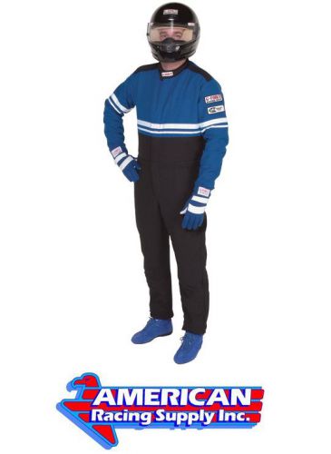 G-force racing 1 piece blue / black racing suit size: small - sfi 3.2a5