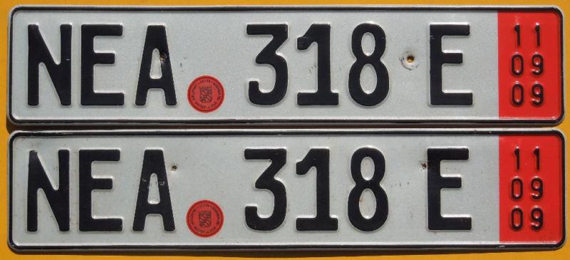 German zoll red band license plate s pair + seals audi volkswagen bmw 318 volvo