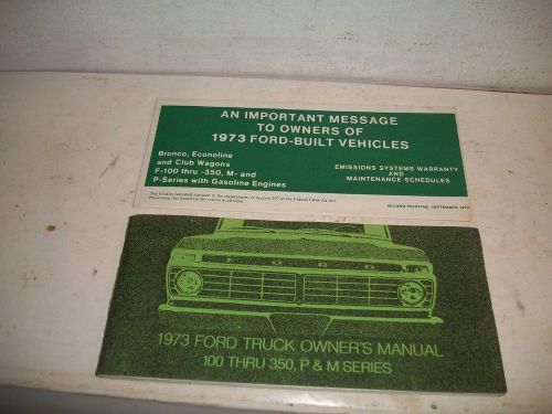 1973 ford truck owners manual 100 thru 350 p &amp; m series f150 250 350 4x4 4x2