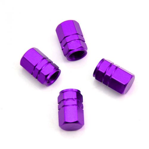 4pcs car wheel tire tyre dust air valve stem cap cover purple high hardness valv