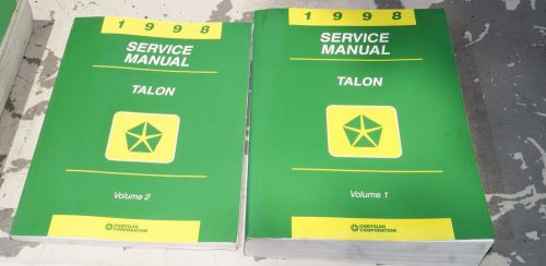 Authentic 1998 eagle talon oem service shop manual complete 2-volume set