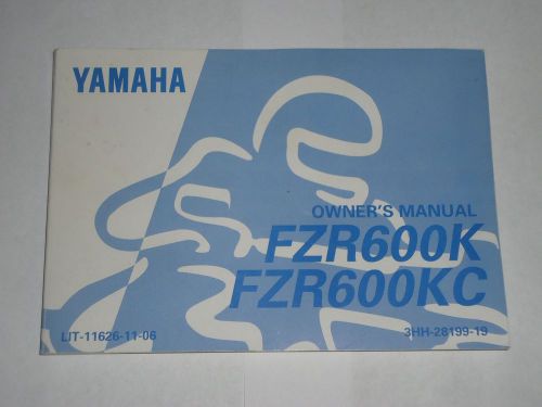 Yamaha owner&#039;s manual 1998 fzr600k fzr600kc # lit-11626-11-06