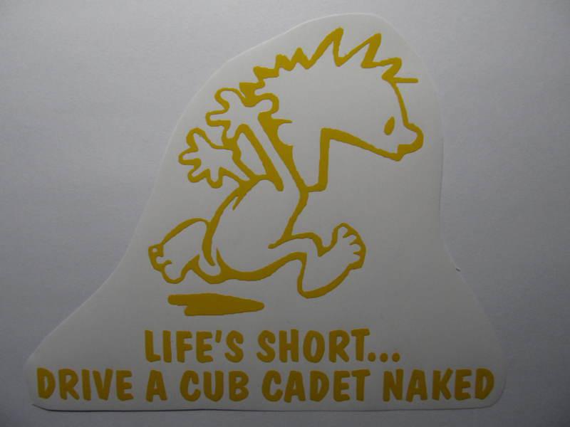 Cub cadet tractor pull pulling decal mower plow trailer sticker.any color choice