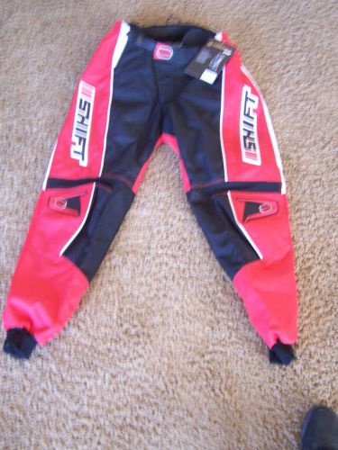 Shift &#034;assault racepant&#034; new! red/black/white, waist 32 - with tags! ride! ride!
