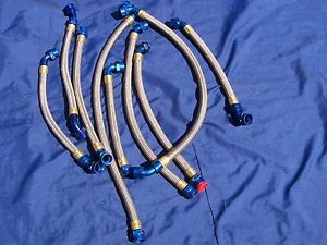 Nascar lot of 9 stainless steel braided racing hoses an-12