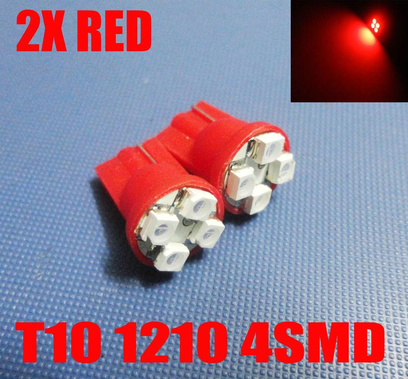 2x red 4smd t10 led license plate lights bulbs 168 184 194 655 158 657 906 #o2b