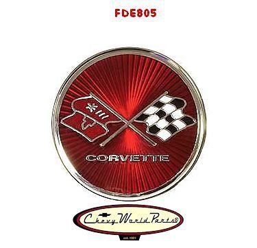 1975 - 76 corvette fuel gas door emblem new