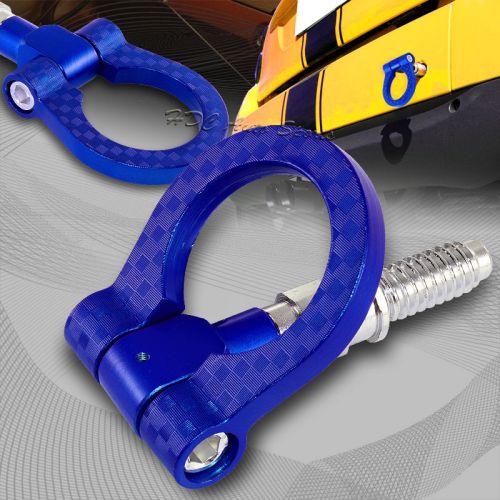 Jdm blue aluminum front or rear carbon fiber look racing tow hook anodized kit
