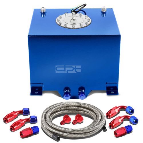 8 gallon/30.5l blue aluminum fuel cell gas tank+level sender+steel oil feed kit